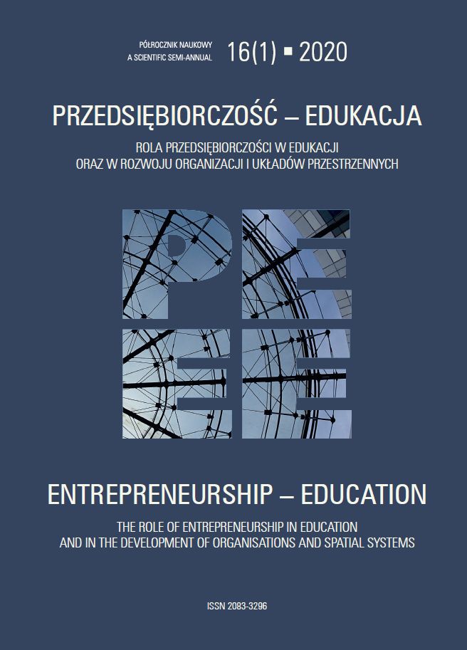 					View Vol. 16 No. 1 (2020): The role of entrepreneurship in education and in the development of organisations and spatial systems
				
